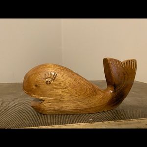 Carved wooden whale!  Cute BOHO!